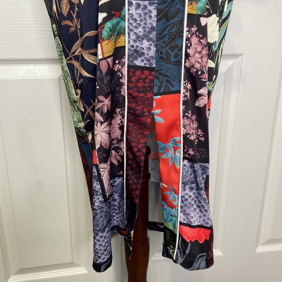 ASOS Kimono-Inspired Multicolored Tie-Waist Midi Dress - Picture 4 of 7